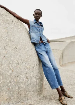 Discount ME+EM Authentic Denim Vest Mid Blue Wash