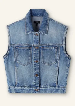 Discount ME+EM Authentic Denim Vest Mid Blue Wash