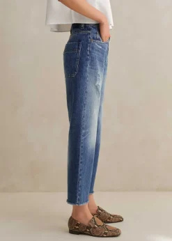 Outlet ME+EM Authentic Distressed Relaxed Straight Jean Mid Wash