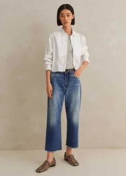 Outlet ME+EM Authentic Distressed Relaxed Straight Jean Mid Wash