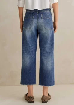 Outlet ME+EM Authentic Distressed Relaxed Straight Jean Mid Wash