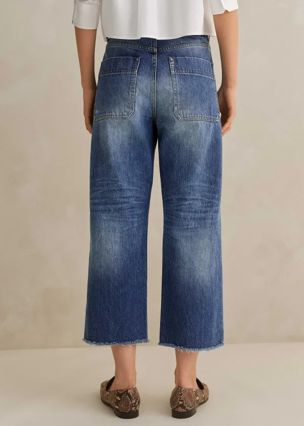Outlet ME+EM Authentic Distressed Relaxed Straight Jean Mid Wash