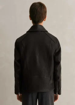 Outlet ME+EM Authentic Leather Biker Jacket Black