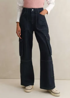 Outlet ME+EM Baggy Cargo Denim Trouser Rinse Wash Denim