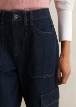 Outlet ME+EM Baggy Cargo Denim Trouser Rinse Wash Denim