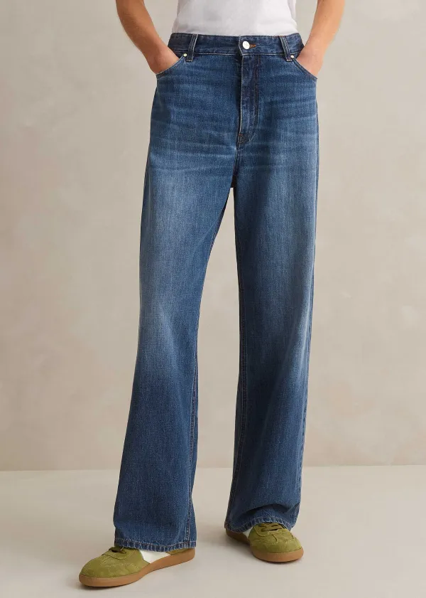 Discount ME+EM Baggy Low Rise Jean Authentic Mid Wash