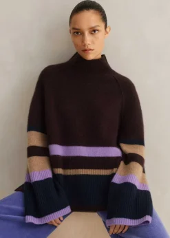 Hot ME+EM Boiled Cashmere Relaxed Stripe Jumper Ganache Multi