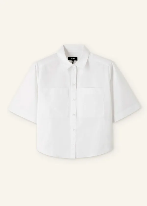 Best ME+EM Boxy Cargo Crop Shirt White