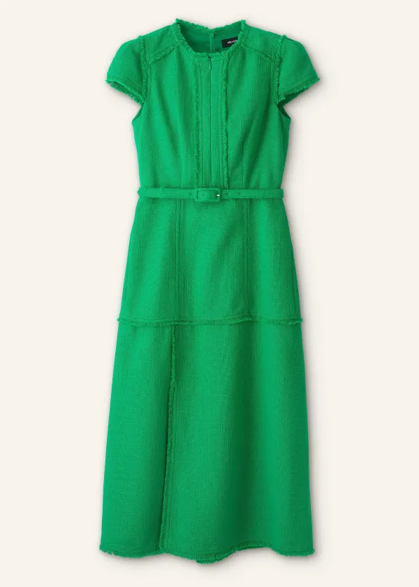 Hot ME+EM Cap Sleeve Midi Dress Spring Green