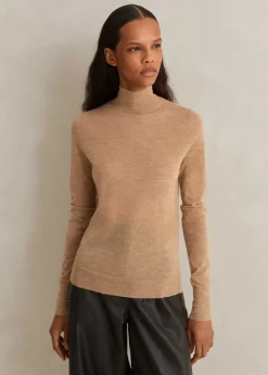 Sale ME+EM Cashmere Barely There Layering Jumper Camel