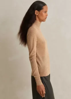 Sale ME+EM Cashmere Barely There Layering Jumper Camel