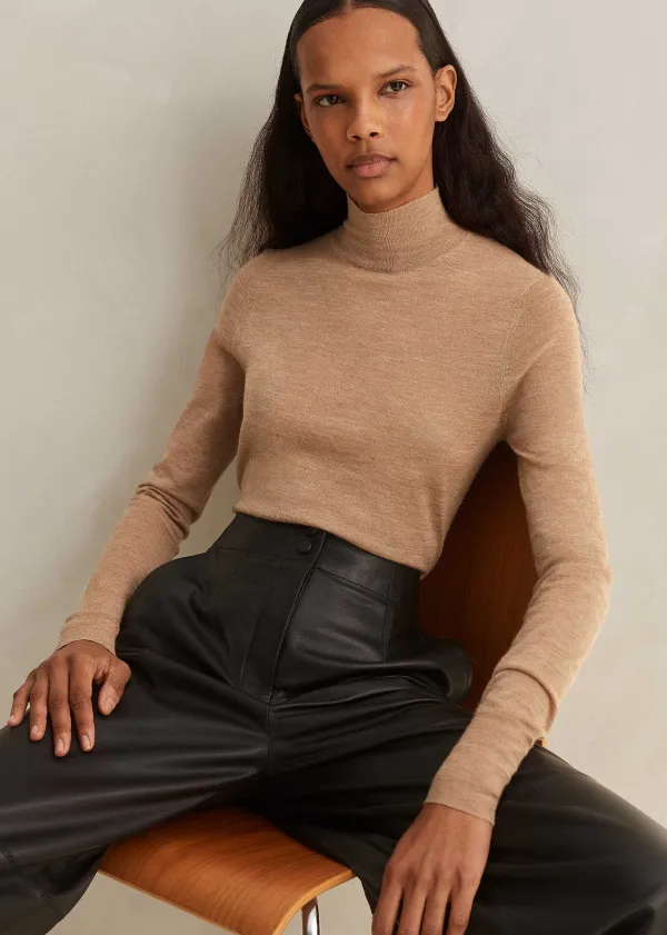 Sale ME+EM Cashmere Barely There Layering Jumper Camel