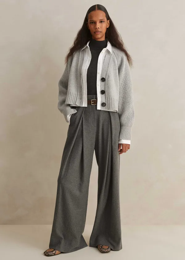 Clearance ME+EM Cashmere Barely There Layering Jumper Charcoal