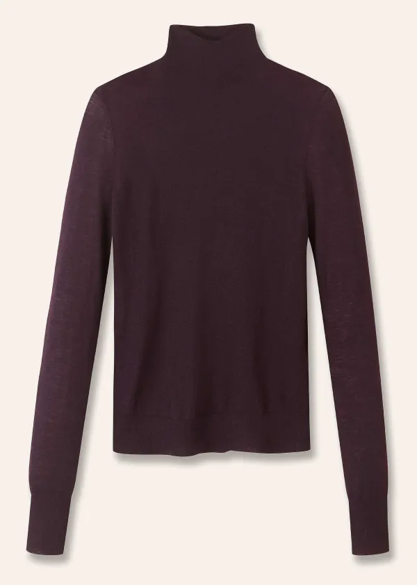 New ME+EM Cashmere Barely There Layering Jumper Deep Cabernet
