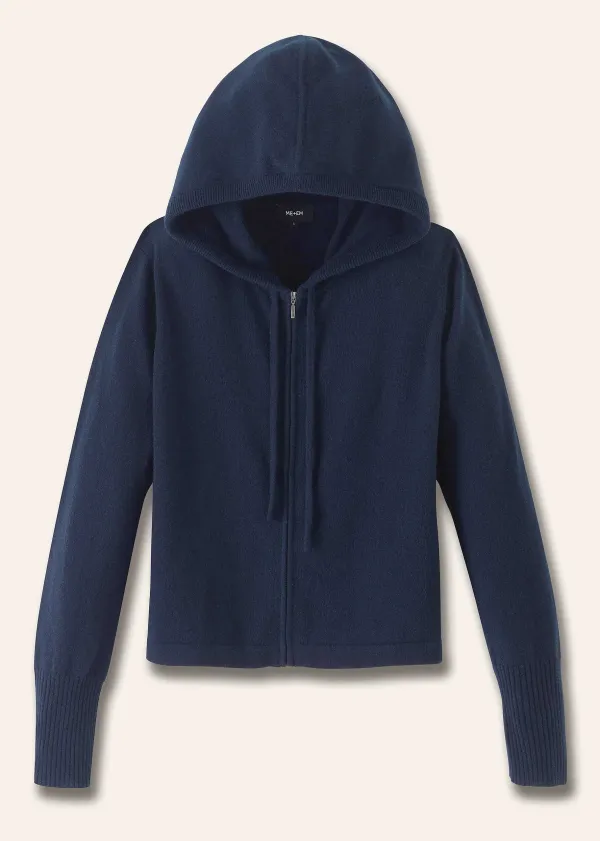 Online ME+EM Cashmere Relaxed Fit Box Zip Hoody Navy