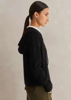 Best ME+EM Cashmere Relaxed Fit Box Zip Hoody Black