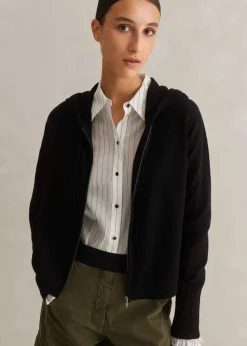 Best ME+EM Cashmere Relaxed Fit Box Zip Hoody Black