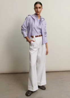 Clearance ME+EM Cashmere Sleeveless Relaxed Zip Hoody Lilac