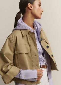 Clearance ME+EM Cashmere Sleeveless Relaxed Zip Hoody Lilac