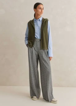 Online ME+EM Cashmere Sleeveless Relaxed Zip Hoody Khaki