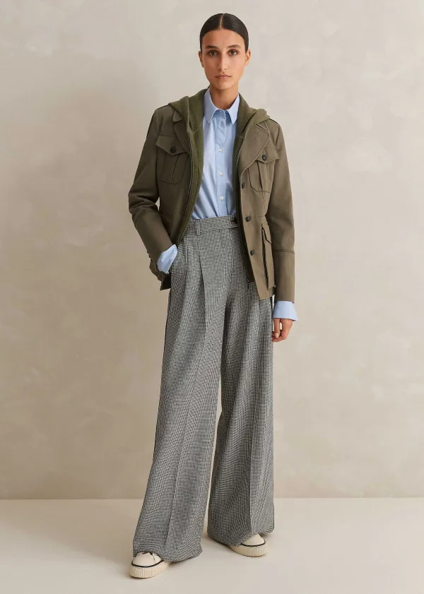 Online ME+EM Cashmere Sleeveless Relaxed Zip Hoody Khaki