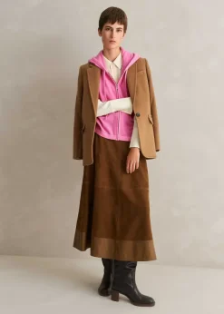Outlet ME+EM Cashmere Sleeveless Relaxed Zip Hoody Candy Pink