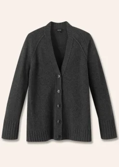 Sale ME+EM Cashmere-Blend Swing Cardigan Charcoal