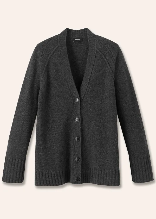 Sale ME+EM Cashmere-Blend Swing Cardigan Charcoal