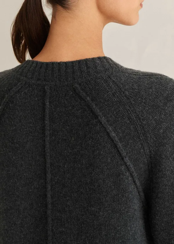 Sale ME+EM Cashmere-Blend Swing Cardigan Charcoal