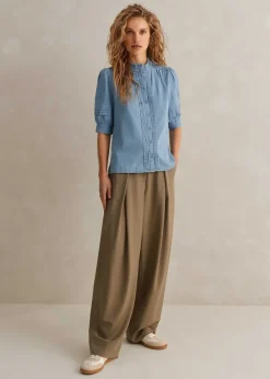Best ME+EM Chambray Blouse Blue