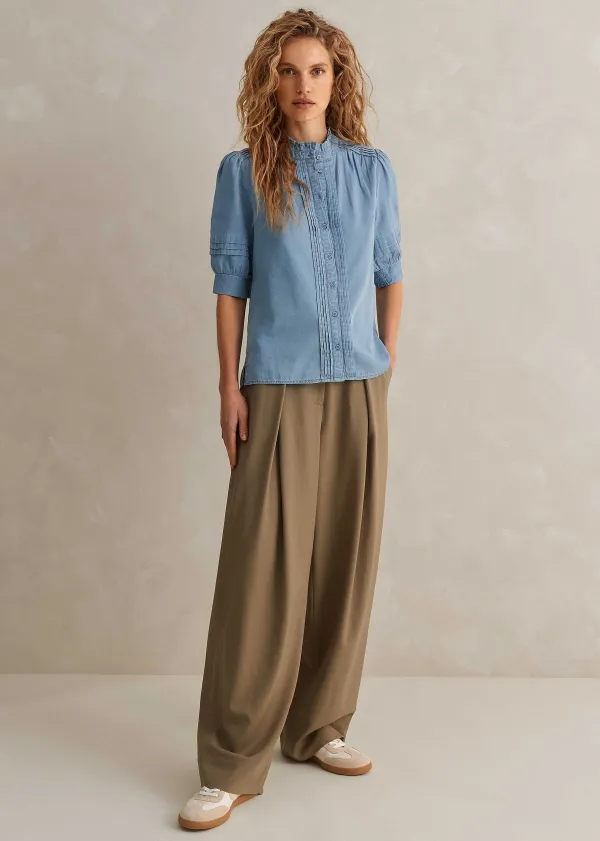 Best ME+EM Chambray Blouse Blue