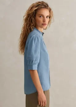 Best ME+EM Chambray Blouse Blue