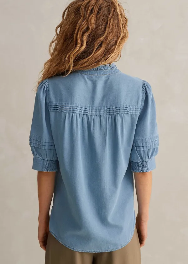 Best ME+EM Chambray Blouse Blue