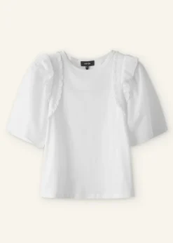 Hot ME+EM Check Detail Boxy T-Shirt Fresh White