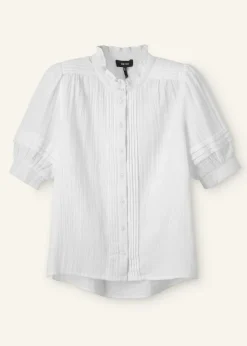 Online ME+EM Cheesecloth Blouse Soft White