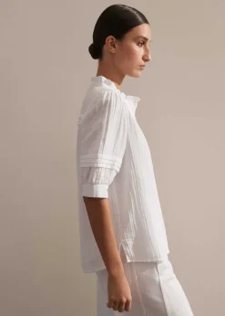 Online ME+EM Cheesecloth Blouse Soft White