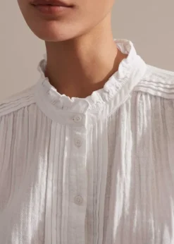 Online ME+EM Cheesecloth Blouse Soft White