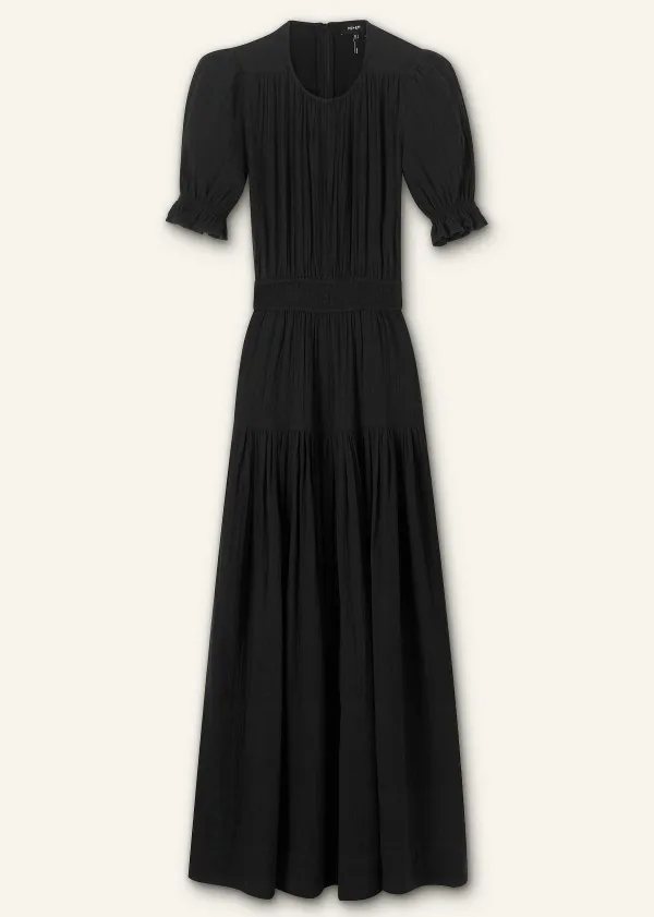 Online ME+EM Cheesecloth Cut Out Full-Length Dress Black