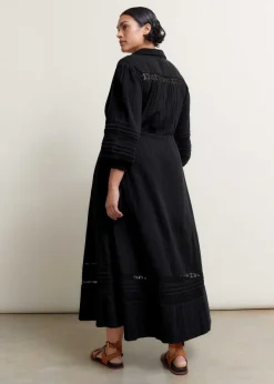 Online ME+EM Cheesecloth Drawstring Maxi Dress Black