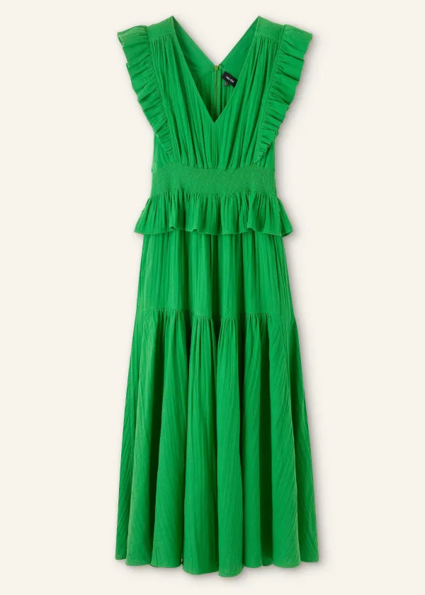 Online ME+EM Cheesecloth Maxi Dress Spring Green