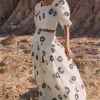 Clearance ME+EM Cheesecloth Modern Daisy Print Co-Ord Neutrals