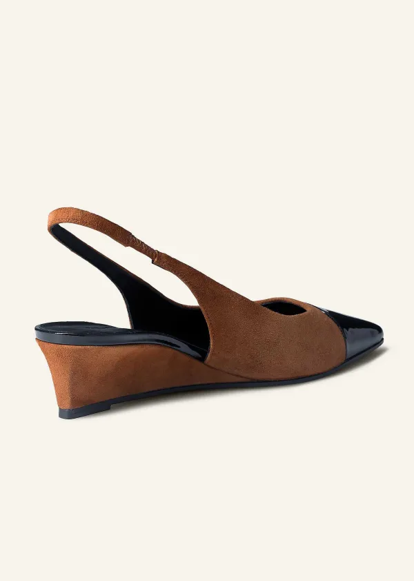 Hot ME+EM Chisel Toe Wedge Slingback Tan