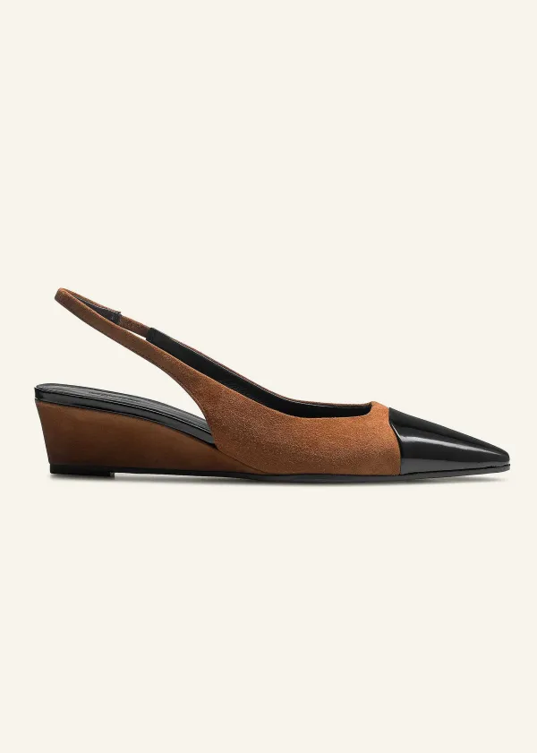 Hot ME+EM Chisel Toe Wedge Slingback Tan