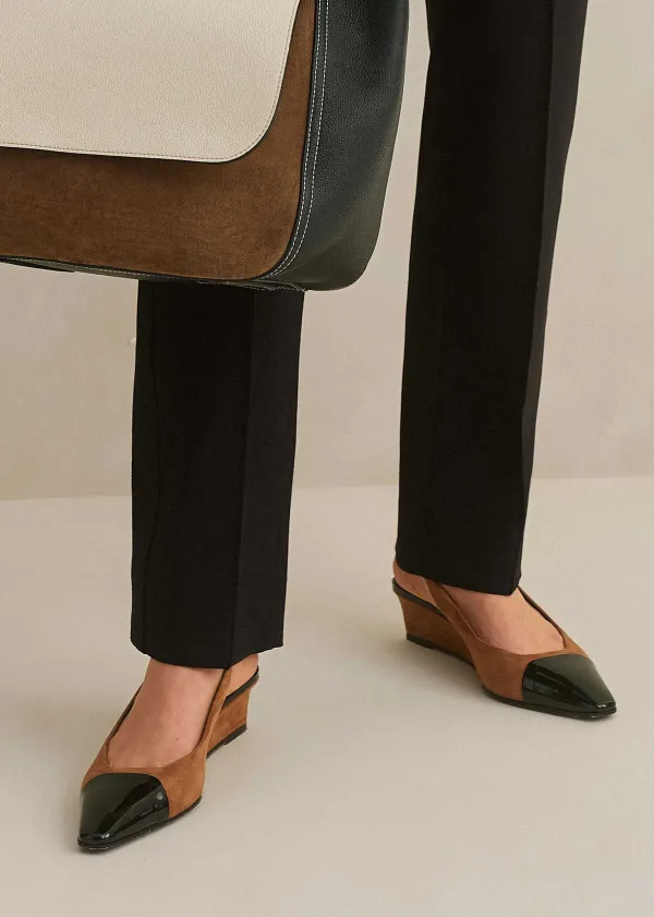 Hot ME+EM Chisel Toe Wedge Slingback Tan