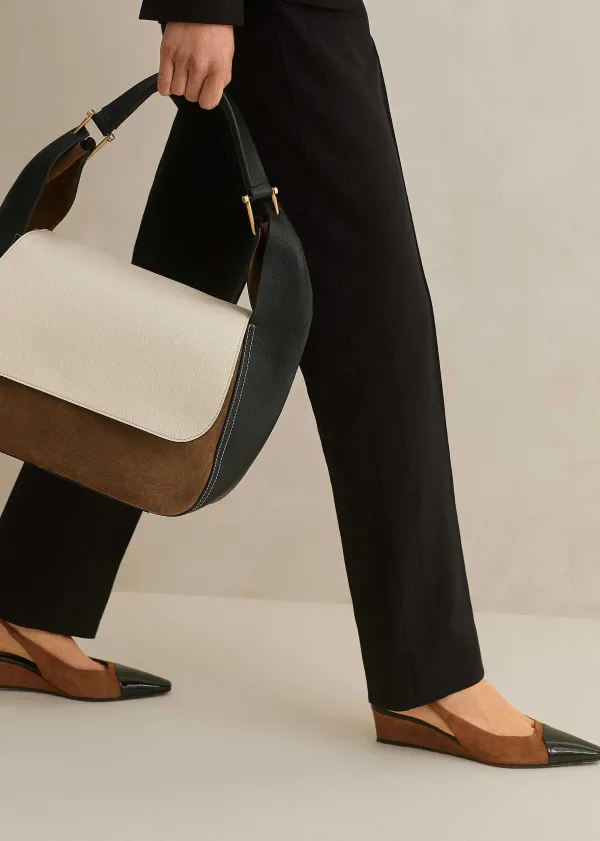 Hot ME+EM Chisel Toe Wedge Slingback Tan