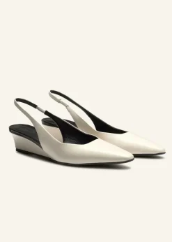 ME+EM Chisel Toe Wedge Slingback Off White