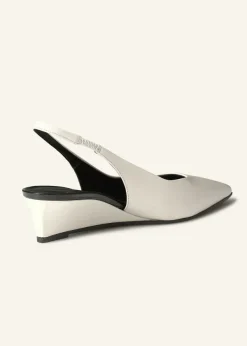 ME+EM Chisel Toe Wedge Slingback Off White