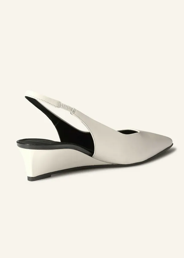 ME+EM Chisel Toe Wedge Slingback Off White