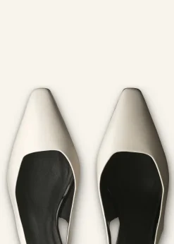 ME+EM Chisel Toe Wedge Slingback Off White