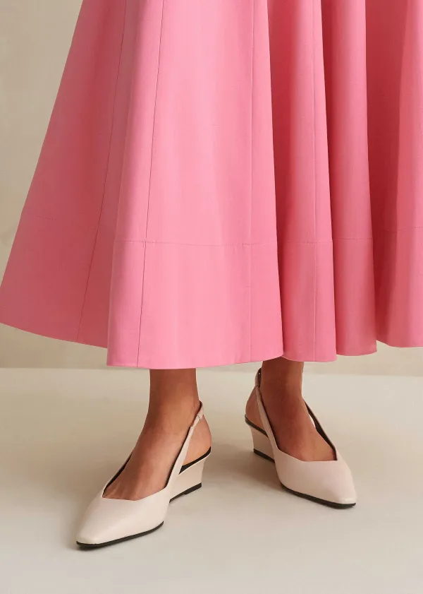 ME+EM Chisel Toe Wedge Slingback Off White